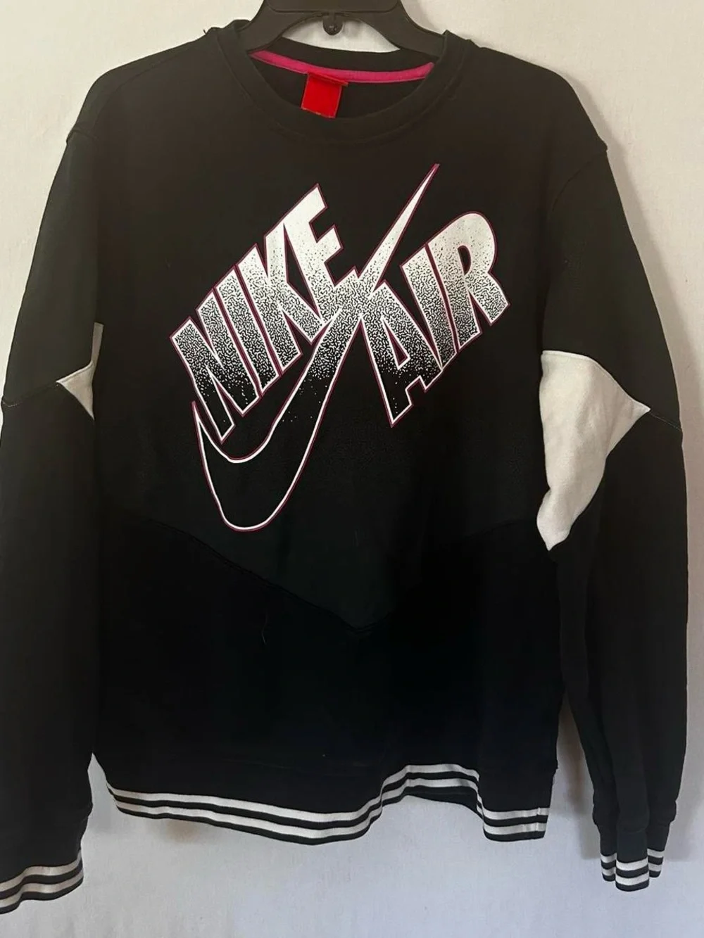 Nike Black Crewneck Sweatshirt with White Panel Accents